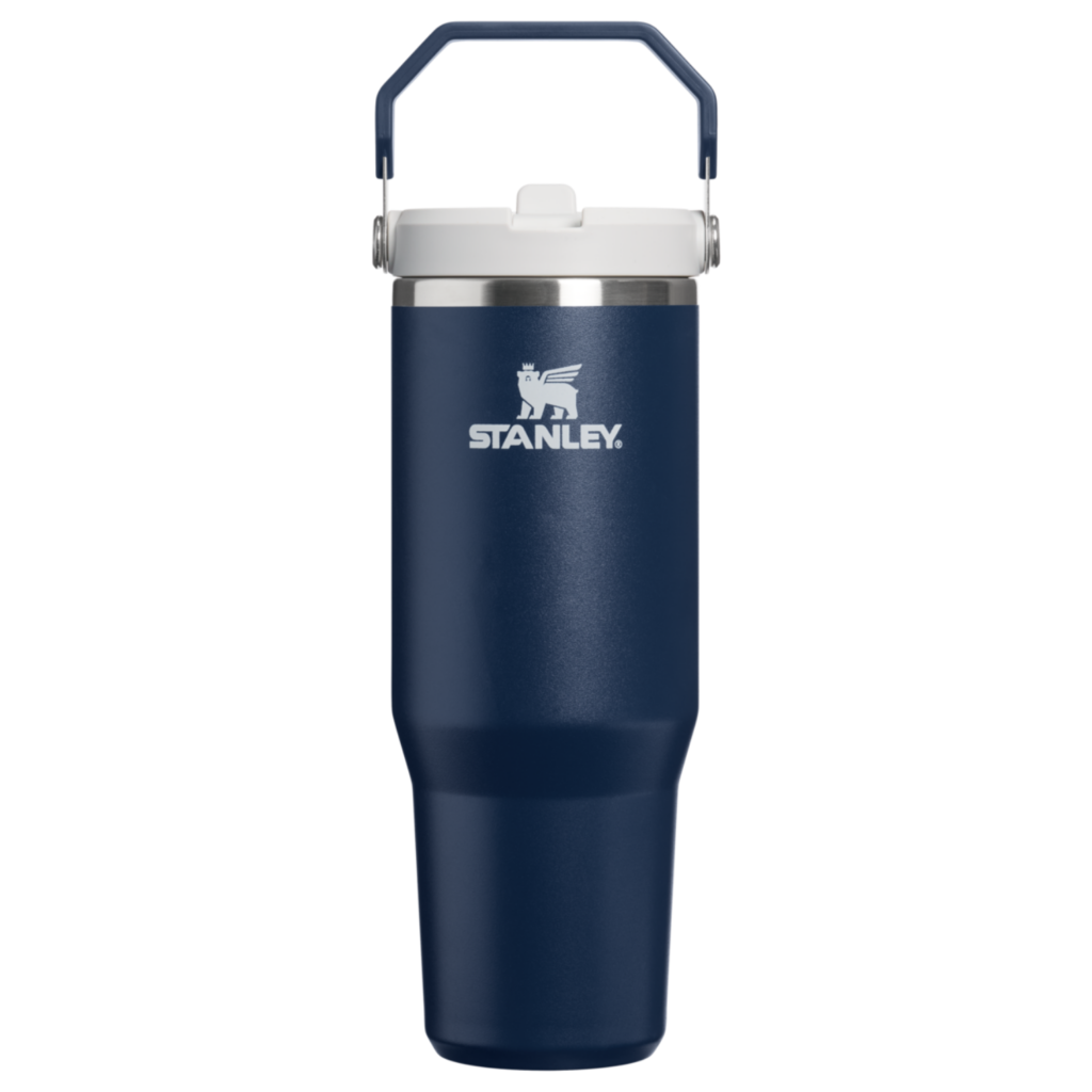 Mug Stanley IceFlow Flip Straw 2.0 Tumbler 0,89 L paille rabattable — Bleu marine (Dark Navy)