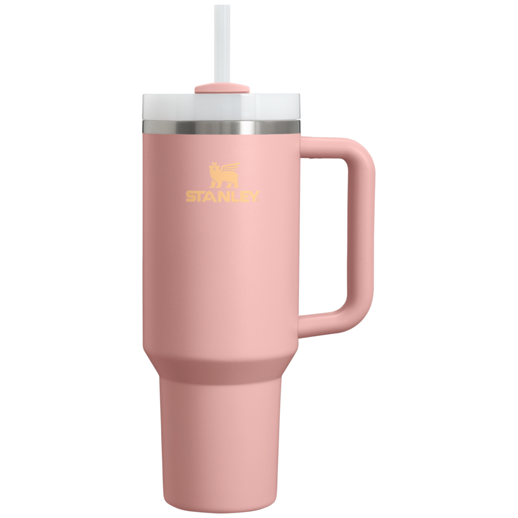 Gourde Stanley Quencher H2.0 FlowState Tumbler 1,18 L avec paille — Rose pêche (Peach Rose)