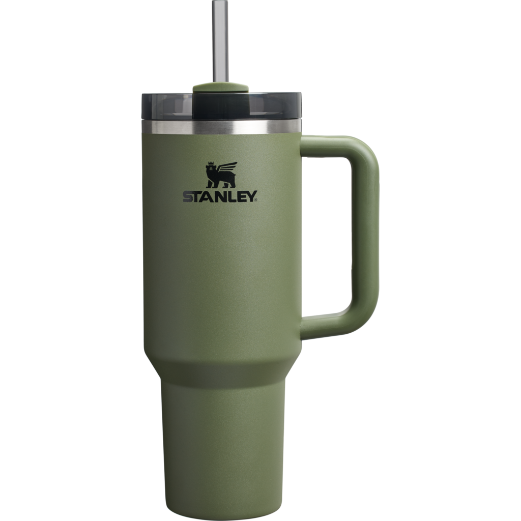 Gourde Stanley Quencher H2.0 FlowState Tumbler 1,18 L avec paille — Vert kaki (Dried Pine)