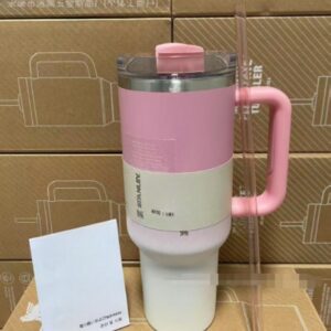 Gourde Stanley Quencher H2.0 Tumbler 40 oz / 1.18 L avec anse — rose dégradé vers blanc, édition Starbucks