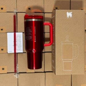 Gourde Stanley Quencher H2.0 Tumbler 40 oz / 1.18 L avec anse — rouge/bordeaux métallisé, édition Starbucks