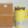 Gourde Stanley Quencher ProTour Tumbler 20 oz | 591 mL avec anse — jaune, motif treillis/losanges blanc sur fond jaune