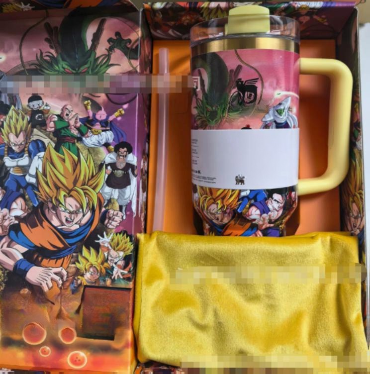 Gourde Stanley Quencher Tumbler 40 OZ / 1.18 L avec anse — jaune, édition Dragon Ball Z / Super