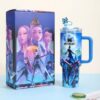 Gourde Stanley Quencher Tumbler avec anse — bleu, édition K-pop Demon Hunters / Huntr/x
