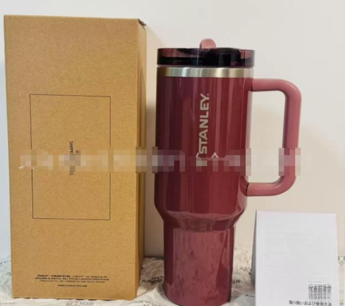 Gourde Stanley Quencher Tumbler avec anse — bordeaux / rouge foncé