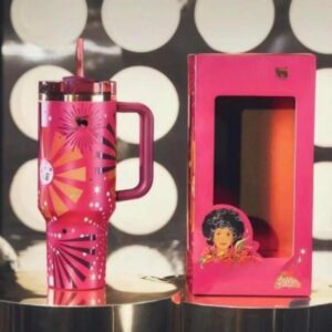 Gourde Stanley Quencher Tumbler avec anse — rose/magenta, édition Barbie