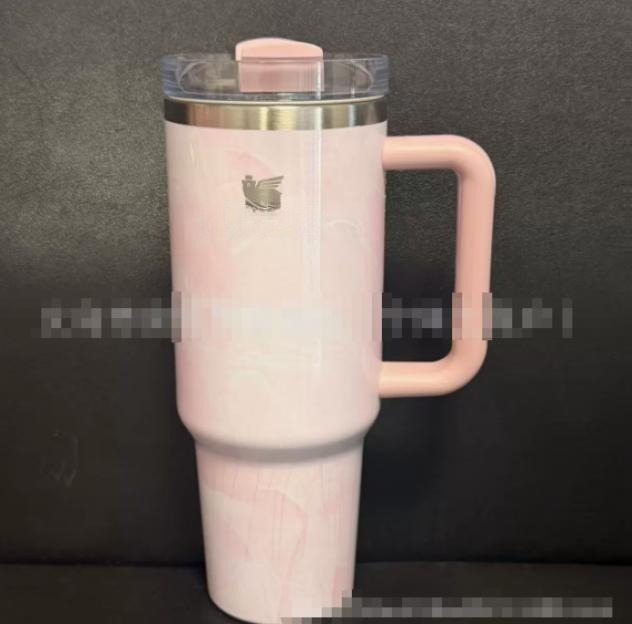 Gourde Stanley Quencher Tumbler avec anse — rose pâle