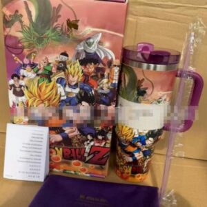 Gourde Stanley Quencher Tumbler avec anse — violet/mauve avec image imprimée, édition Dragon Ball Z / Super