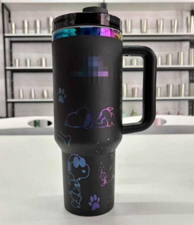 Gourde Stanley Quencher Tumbler vide avec anse — noir, édition Snoopy / Peanuts