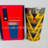 Gourde Stanley Stacking Beer Pint 16 oz | 473 mL avec anse — jaune et noir, motif chevrons/flèches triangulaires jaunes